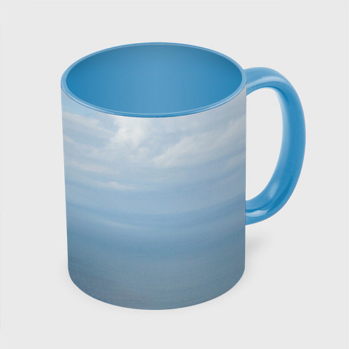 Кружка цветная Крымское море / 3D-Белый + небесно-голубой – фото 1