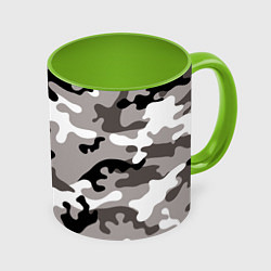 Кружка 3D Камуфляж Urban крупный, цвет: 3D-белый + светло-зеленый