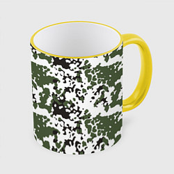 Кружка 3D Камуфляж M-84 Snow, цвет: 3D-желтый кант