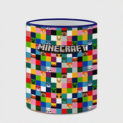 Кружка 3D Minecraft - пиксельные персонажи, цвет: 3D-синий кант — фото 2