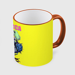 Кружка 3D Rebecca cyberpunk, цвет: 3D-оранжевый кант