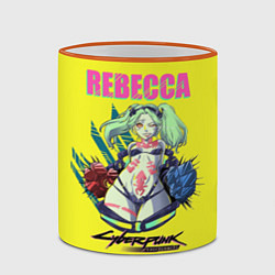 Кружка 3D Rebecca cyberpunk, цвет: 3D-оранжевый кант — фото 2
