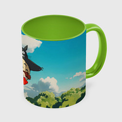 Кружка 3D Flight Totoro, цвет: 3D-белый + светло-зеленый