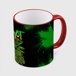 Кружка 3D Slipknot green satan, цвет: 3D-красный кант