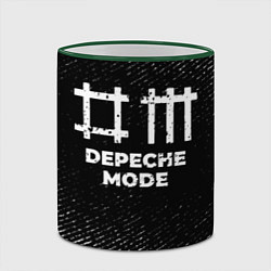 Кружка 3D Depeche Mode с потертостями на темном фоне, цвет: 3D-зеленый кант — фото 2