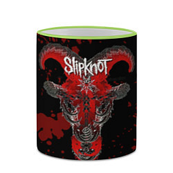Кружка 3D Slipknot - красный козел, цвет: 3D-светло-зеленый кант — фото 2
