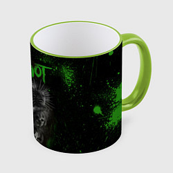 Кружка 3D Slipknot green, цвет: 3D-светло-зеленый кант