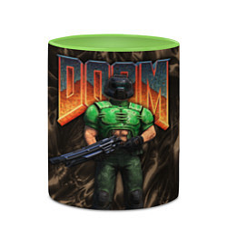 Кружка 3D DOS DOOM - Doomguy, цвет: 3D-белый + светло-зеленый — фото 2