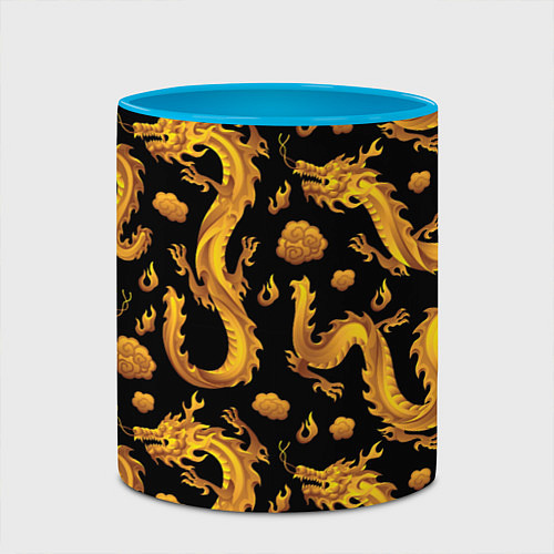 Кружка цветная Golden dragons / 3D-Белый + небесно-голубой – фото 2