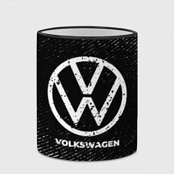 Кружка 3D Volkswagen с потертостями на темном фоне, цвет: 3D-черный кант — фото 2