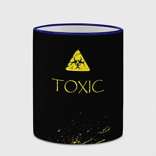 Кружка цветная TOXIC - Биологическая опасность / 3D-Синий кант – фото 2