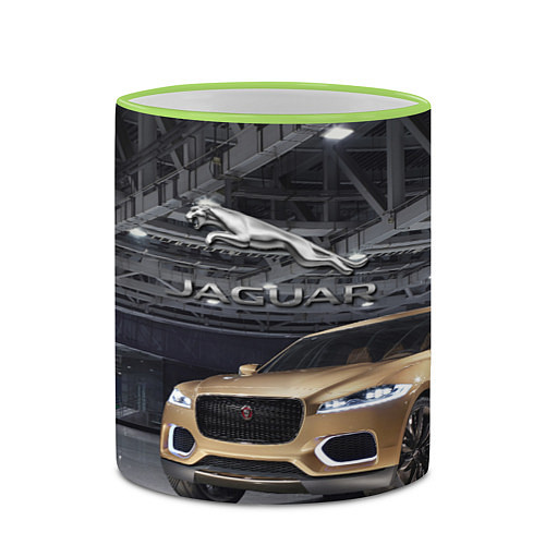 Кружка цветная Jaguar - зачётное точило! / 3D-Светло-зеленый кант – фото 2