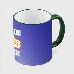 Кружка 3D Бесплатный Wi-Fi навсегда, цвет: 3D-зеленый кант