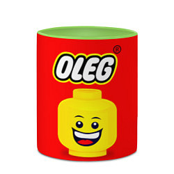 Кружка 3D Олег Lego, цвет: 3D-белый + светло-зеленый — фото 2