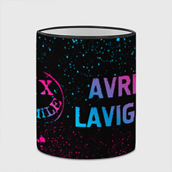 Кружка 3D Avril Lavigne - neon gradient: надпись и символ, цвет: 3D-черный кант — фото 2