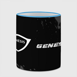 Кружка 3D Genesis speed на темном фоне со следами шин: надпи, цвет: 3D-небесно-голубой кант — фото 2
