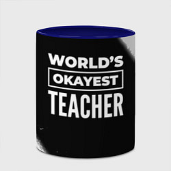 Кружка 3D Worlds okayest teacher - dark, цвет: 3D-белый + синий — фото 2