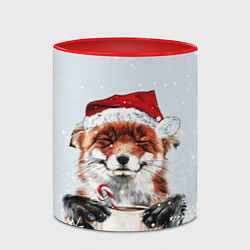 Кружка 3D Merry Christmas foxy, цвет: 3D-белый + красный — фото 2