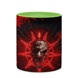Кружка 3D Slipknot red satan star, цвет: 3D-белый + светло-зеленый — фото 2