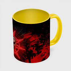 Кружка 3D Slipknot red satan star, цвет: 3D-белый + желтый
