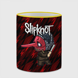 Кружка 3D Slipknot красные молнии, цвет: 3D-желтый кант — фото 2