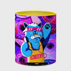 Кружка 3D DJ Scratchy in pink glasses, цвет: 3D-белый + желтый — фото 2