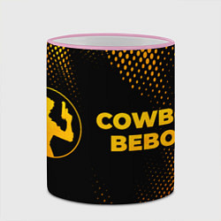 Кружка 3D Cowboy Bebop - gold gradient: надпись и символ, цвет: 3D-розовый кант — фото 2