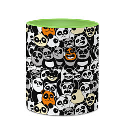 Кружка 3D Злобные панды, цвет: 3D-белый + светло-зеленый — фото 2