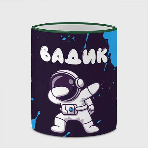 Кружка цветная Вадик космонавт даб / 3D-Зеленый кант – фото 2