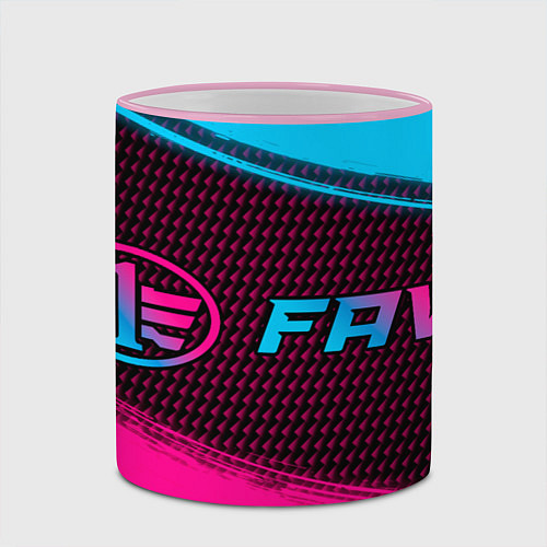 Кружка цветная FAW - neon gradient: надпись и символ / 3D-Розовый кант – фото 2