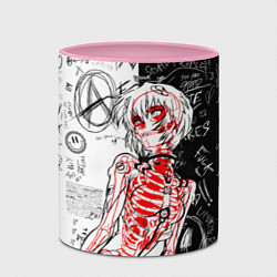 Кружка 3D Рей Аянами - dead inside mood, цвет: 3D-белый + розовый — фото 2