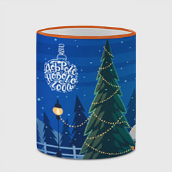 Кружка 3D Доброго нового года - праздничная елка, цвет: 3D-оранжевый кант — фото 2