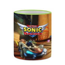 Кружка 3D Team Sonic racing - hedgehog - video game, цвет: 3D-светло-зеленый кант — фото 2