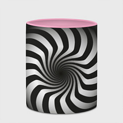 Кружка 3D Объёмная спираль - оптическая иллюзия, цвет: 3D-белый + розовый — фото 2