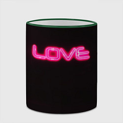 Кружка 3D Love - неоновая надпись, цвет: 3D-зеленый кант — фото 2