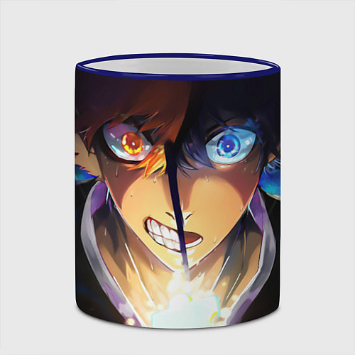 Кружка цветная Blue Lock anime / 3D-Синий кант – фото 2