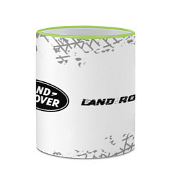 Кружка 3D Land Rover speed на светлом фоне со следами шин: н, цвет: 3D-светло-зеленый кант — фото 2
