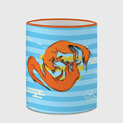 Кружка 3D Лисички и море, цвет: 3D-оранжевый кант — фото 2