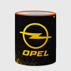 Кружка 3D Opel - gold gradient, цвет: 3D-оранжевый кант — фото 2