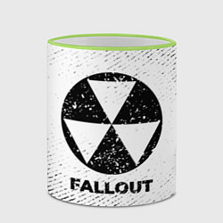 Кружка 3D Fallout с потертостями на светлом фоне, цвет: 3D-светло-зеленый кант — фото 2