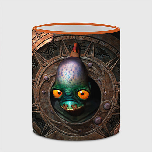 Кружка цветная Oddworld - new and testy / 3D-Оранжевый кант – фото 2