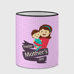 Кружка 3D Happy Mothers Day - картинка, цвет: 3D-черный кант — фото 2