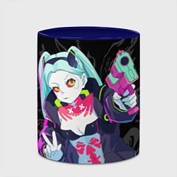 Кружка 3D Ребекка: Cyberpunk, цвет: 3D-белый + синий — фото 2