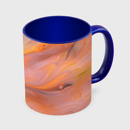 Кружка цветная Оранжевая река и краски / 3D-Белый + синий – фото 1