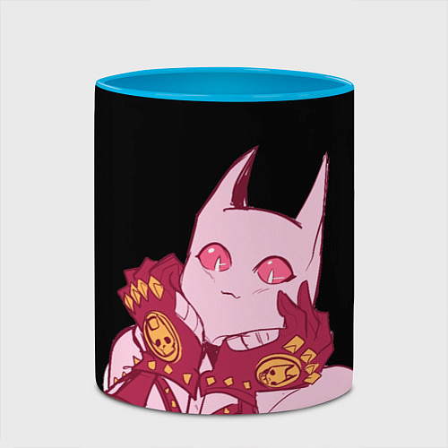 Кружка цветная Милый стенд Killer Queen - Jojo / 3D-Белый + небесно-голубой – фото 2