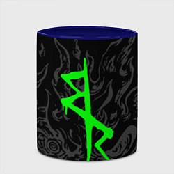 Кружка 3D Логотип Cyberpunk: Edgerunners - Дэвид, цвет: 3D-белый + синий — фото 2