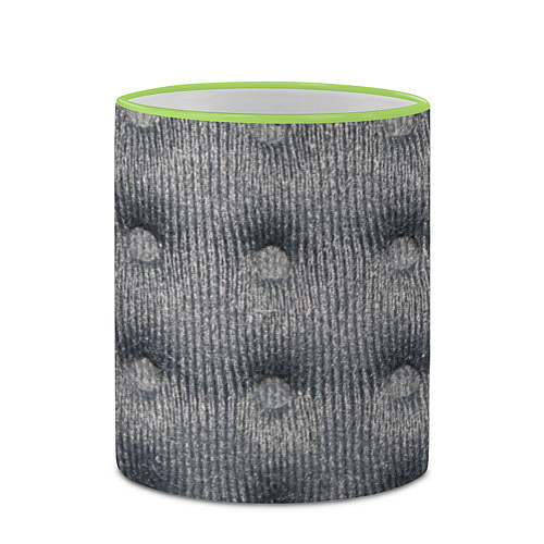 Кружка цветная Мебельная обивка - текстура / 3D-Светло-зеленый кант – фото 2