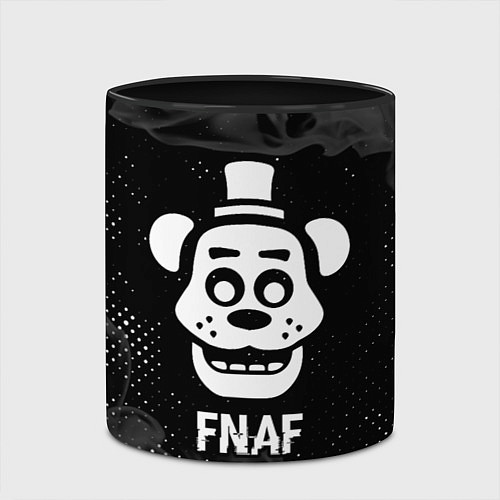 Кружка цветная FNAF glitch на темном фоне / 3D-Белый + черный – фото 2