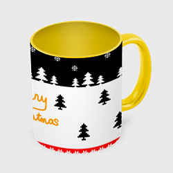 Кружка 3D Merry christmas - Санта Клаус, цвет: 3D-белый + желтый