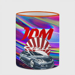 Кружка 3D Honda Civic - JDM style, цвет: 3D-оранжевый кант — фото 2